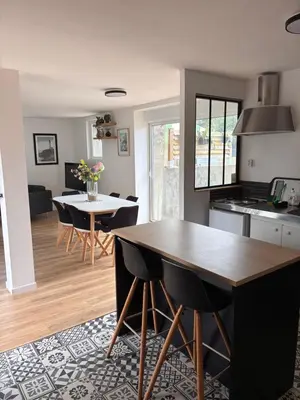 Cuisine ou kitchenette dans l'établissement La longère des plages