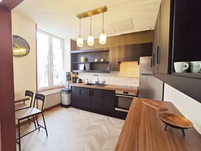 Cuisine ou kitchenette dans l'établissement L'Instant Morlaisien