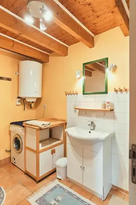 Salle de bains dans l'établissement Cottage Batz - Moulin de Kerellec