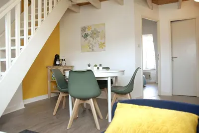 Coin salon dans l'établissement El pisito Quimperois duplex 2 chambres coeur de ville