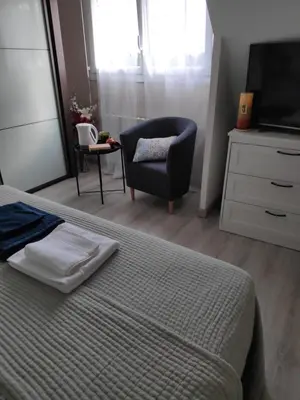 Un ou plusieurs lits dans un hébergement de l'établissement Kastell-Mor 2 chambre d'hôtes à Santec