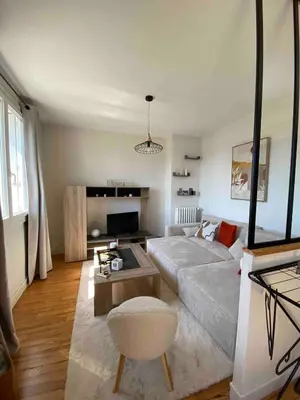 Coin salon dans l'établissement Appartement centre-ville Quimper