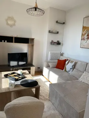Coin salon dans l'établissement Appartement centre-ville Quimper