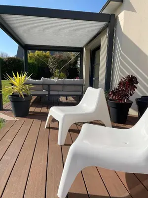 Balcon ou terrasse dans l'établissement Maison de vacances Loctudy