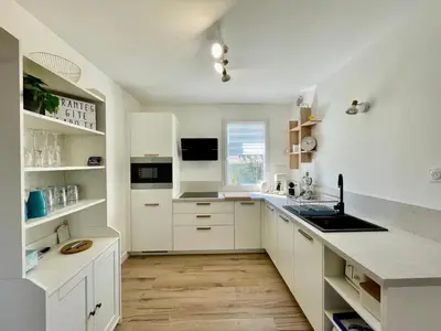 Cuisine ou kitchenette dans l'établissement Gîte Clapo'ty