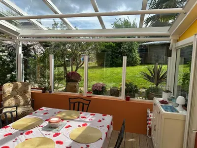 Jardin de l'établissement Maison familiale à Morgat, jardin clos, à 2 minutes de la plage