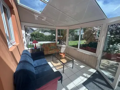 Coin salon dans l'établissement Maison familiale à Morgat, jardin clos, à 2 minutes de la plage
