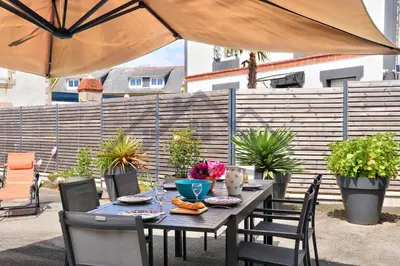 Terrasse ou espace extérieur de l'établissement LocaLise - M37 - Maison de vacances à deux pas du centre et des plages - wifi inclus - draps inclus - animaux bienvenus - extérieur clos - parking privatif