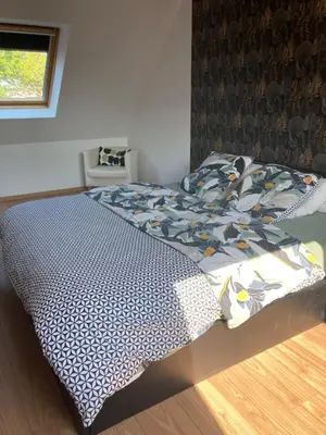 Un ou plusieurs lits dans un hébergement de l'établissement Guilers vert