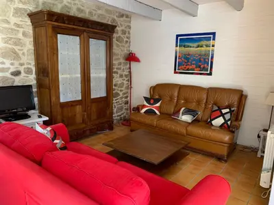 Coin salon dans l'établissement Kergarec gite H