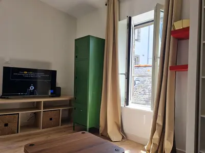 Salle de bains dans l'établissement Charmant appartement face au port de Concarneau
