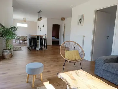 Coin salon dans l'établissement Vilin Tréompan à 400 m de la plage