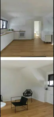 Cuisine ou kitchenette dans l'établissement En BORD de MER Au coeur de la station Joli Duplex tout équipé