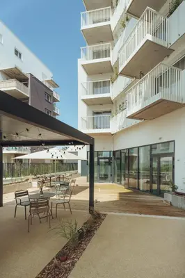 Balcon ou terrasse dans l'établissement Résidence de Brest Lambézellec