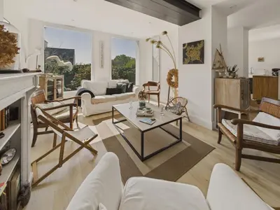 Coin salon dans l'établissement Maison avec jardin pour 4 adultes et 2 enfants