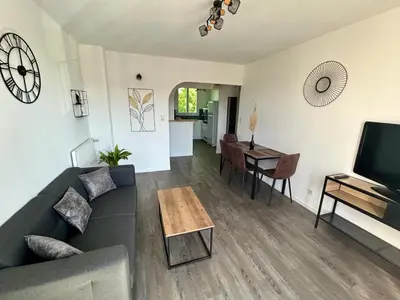 Télévision ou salle de divertissement dans l'établissement Charmant T3 proche centre ville