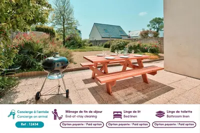 Jardin de l'établissement Maison pour 8 dans le centre de Plouguerneau