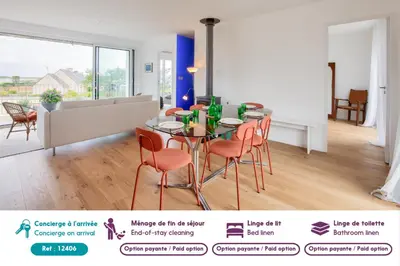 Coin salon dans l'établissement 100m plage - Vue mer - Superbe maison pour 6