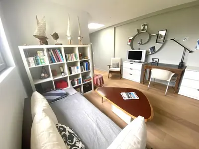 Télévision ou salle de divertissement dans l'établissement Villa de la Pointe