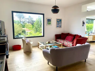 Coin salon dans l'établissement Villa de la Pointe