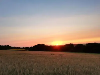 Lever ou coucher de soleil vu de la maison de vacances ou à proximité