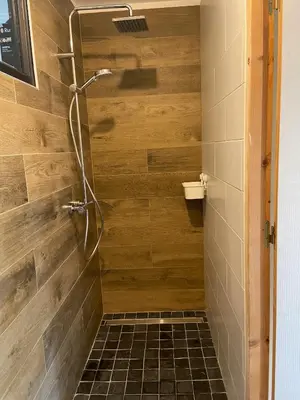 Salle de bains dans l'établissement La cabane de la baie