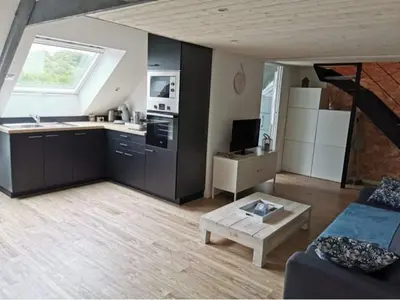 Cuisine ou kitchenette dans l'établissement Gîte en campagne, idéal randonneurs
