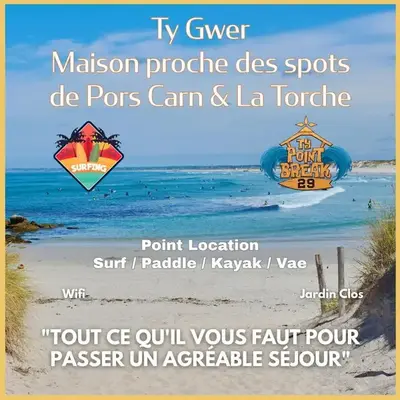 Ty Gwer proche des plages de Pors Carn & La Torche - 8 personnes