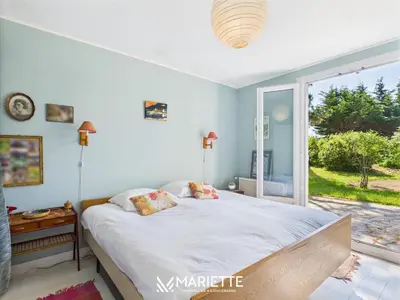Un ou plusieurs lits dans un hébergement de l'établissement Mery Maison familiale les pieds dans l eau