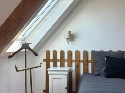 Coin salon dans l'établissement Les Galets - family house in the village of Guimaec 8p