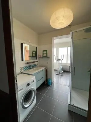 Cuisine ou kitchenette dans l'établissement Hébergement la plage à pied