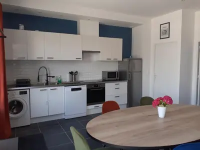 Cuisine ou kitchenette dans l'établissement Tal Ar Mor