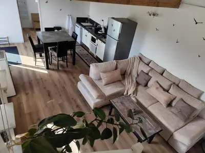 Cuisine ou kitchenette dans l'établissement Loft à 2 pas de la mer