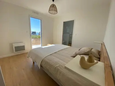 Un ou plusieurs lits dans un hébergement de l'établissement Villa 6 people, Spa and Sea View