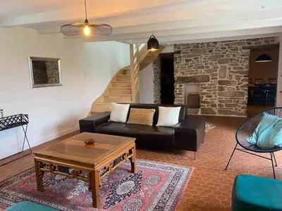 Coin salon dans l'établissement Domaine de Keryouen