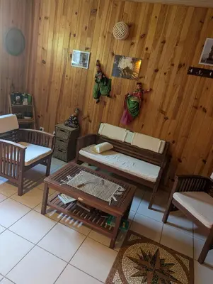Coin salon dans l'établissement Gîte ty coat