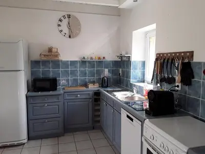 Cuisine ou kitchenette dans l'établissement Brignogan maison près de la mer