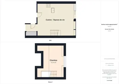 Plan de l'établissement 300 m de la plage - Appart pour 4 avec balcon