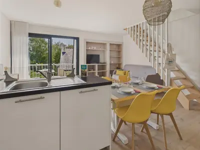Cuisine ou kitchenette dans l'établissement 300 m de la plage - Appart pour 4 avec balcon