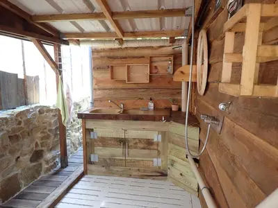 Cuisine ou kitchenette dans l'établissement Location vacances proche mer