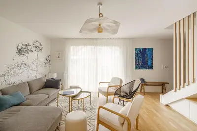 Coin salon dans l'établissement Ti Armor - Maison à 200m de la plage