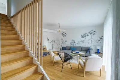 Coin salon dans l'établissement Ti Armor - Maison à 200m de la plage