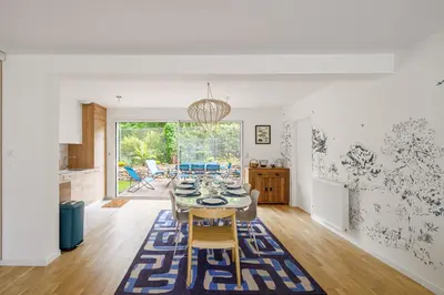Coin salon dans l'établissement Ti Armor - Maison à 200m de la plage