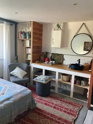 Un ou plusieurs lits dans un hébergement de l'établissement Chambre d'hote Locronan