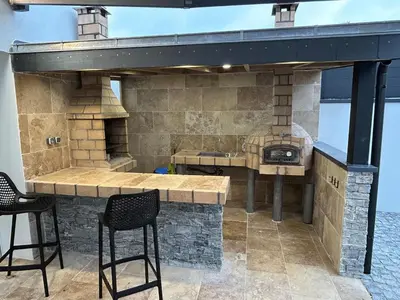 Cuisine ou kitchenette dans l'établissement Logement thérapie bien-être