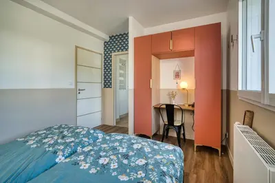 Un ou plusieurs lits dans un hébergement de l'établissement Letty Glaz, Plage à 300 m, Piscine 29 degrés, Calme - Stay in Brittany