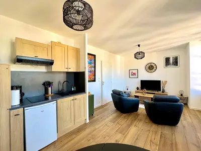 Cuisine ou kitchenette dans l'établissement Appartement Quimper Centre ville avec Parking