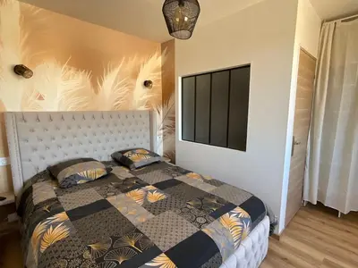 Un ou plusieurs lits dans un hébergement de l'établissement Appartement à 10 minutes à pied de la mer