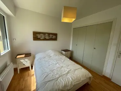 Un ou plusieurs lits dans un hébergement de l'établissement Ti Melen face à la plage du Lodonnec