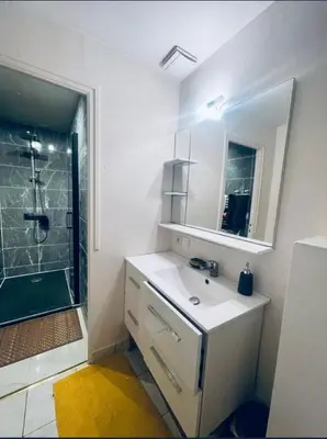 Salle de bains dans l'établissement Residence Albert 1e